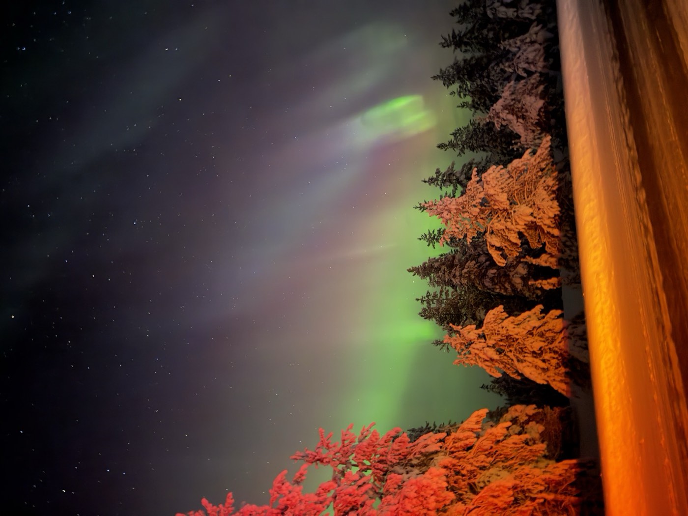 Finnish winter landscape at night